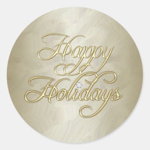 Gold Foil Happy Holidays Diamond Sticker