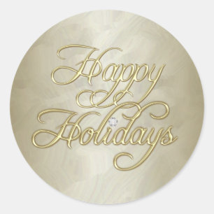Gold Foil Happy Holidays Diamond Sticker