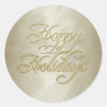 Gold Foil Happy Holidays Envelope Sticker at Zazzle