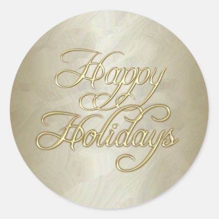 Gold Foil Happy Holidays Envelope Sticker