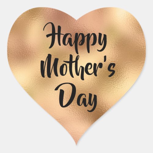 Gold Foil Happy Mothers Day Heart Sticker