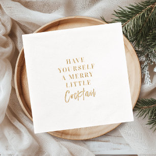 Gold Foil “Have Yourself a Merry Little Cocktail Napkins