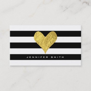 Gold Foil Heart Business Card by byDania at Zazzle