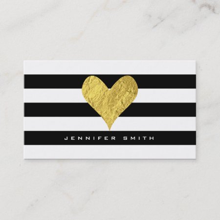 Gold Foil Heart Business Card