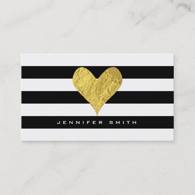Gold Foil Heart Business Card (Front)