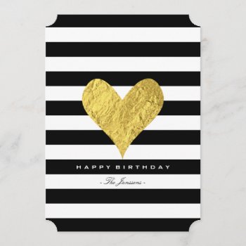Gold Foil Heart Card by byDania at Zazzle