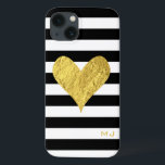 Gold Foil Heart iPhone 13 Case<br><div class="desc">CUSTOMIZATION ♡ Add your name, monogram, message, etc. ♡ Use your favorite fonts. ♡ Add custom colors. PLEASE NOTE ♡ Colors displayed online may vary slightly from the actual product. ♡ This design has elements that are designed to look metallic gold, but no metallic ink or foil will be printed...</div>