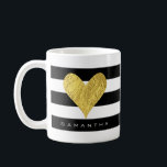 Gold Foil Heart Coffee Mug<br><div class="desc">CUSTOMIZATION ♡ Add your name, monogram, message, etc. ♡ Use your favorite fonts. ♡ Add custom colors. PLEASE NOTE ♡ Colors displayed online may vary slightly from the actual product. ♡ This design has elements that are designed to look metallic gold, but no metallic ink or foil will be printed...</div>