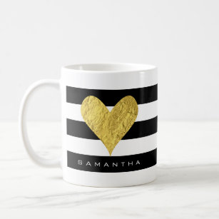 Gold Foil Heart Coffee Mug