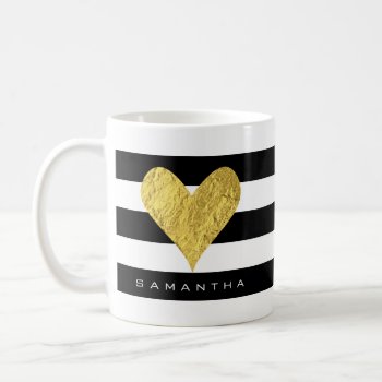 Gold Foil Heart Coffee Mug by byDania at Zazzle