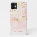 Gold Foil Heart Confetti Pink Bokeh Personalized Iphone 11 Case at Zazzle
