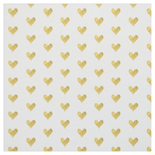 Gold Foil Heart Fabric