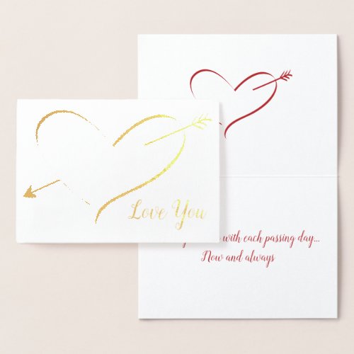 Gold Foil Heart I Love You Valentine Card