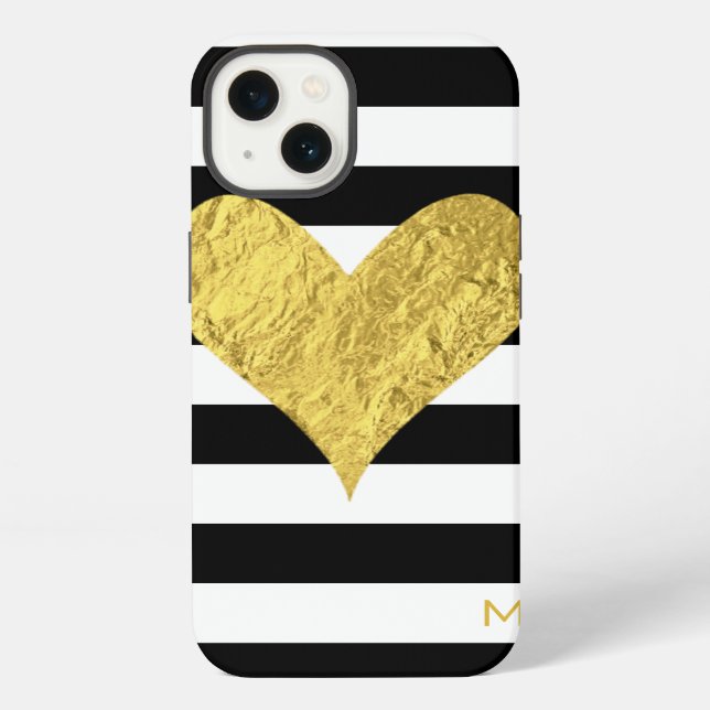 Gold Foil Heart Iphone Case (Back)