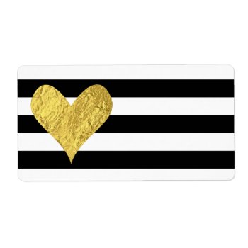 Gold Foil Heart Label by byDania at Zazzle