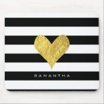 Gold Foil Heart Mouse Pad<br><div class="desc">CUSTOMIZATION ♡ Add your name, monogram, message, etc. ♡ Use your favorite fonts. ♡ Add custom colors. PLEASE NOTE ♡ Colors displayed online may vary slightly from the actual product. ♡ This design has elements that are designed to look metallic gold, but no metallic ink or foil will be printed...</div>