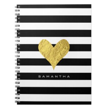 Gold Foil Heart Notebook by byDania at Zazzle