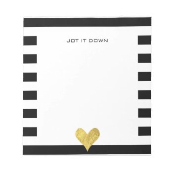 Gold Foil Heart Notepad by byDania at Zazzle