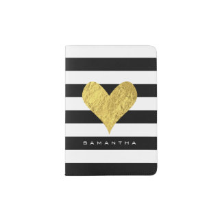 Gold Foil Heart Passport Holder
