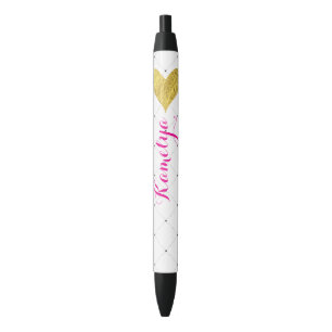 Gold Foil Heart Pen