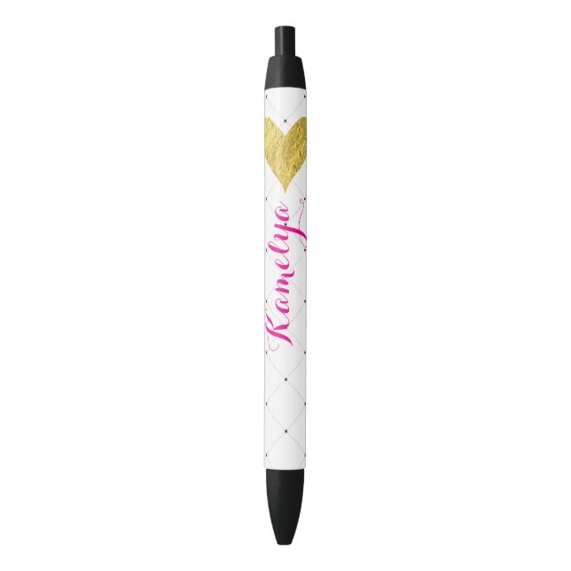 Gold Foil Heart Pen (Front Vertical)