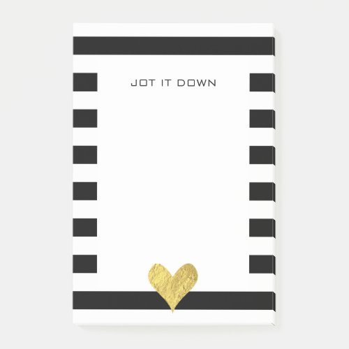 Gold Foil Heart Post_it Notes