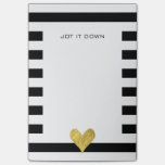 Gold Foil Heart Post-it Notes