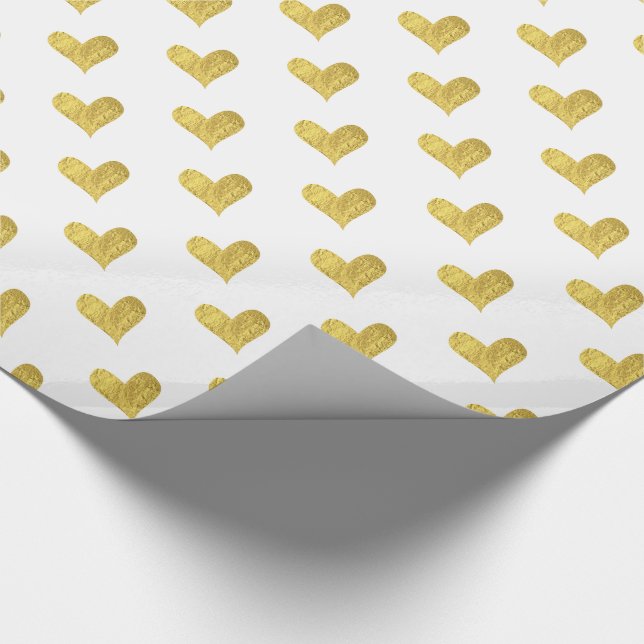 Gold Foil Heart Wrapping Paper (Corner)