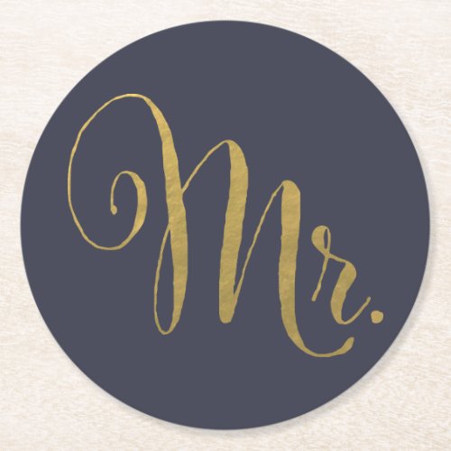 Gold Foil His n Hers Mr  Mrs Matching Coasters