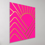 Gold Foil Hot Pink Art Deco Abstract Landscape Foil Prints<br><div class="desc">This is a simple, stylish, art deco abstract landscape in hot pink with real gold foil accents. It has an abstract sun and mountains in metallic gold foil. This unique and bright design is perfect for a stylish custom gift or a new addition to brighten up your wall art and...</div>