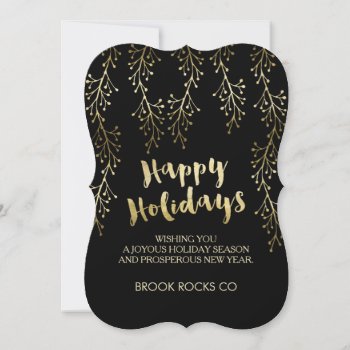 Gold Foil Image Happy Holidays Company Cards by PineAndBerry at Zazzle