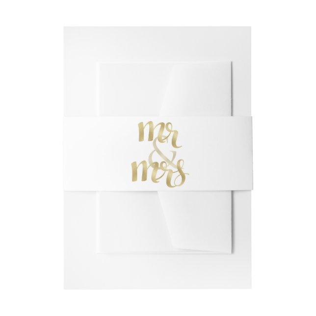 Gold foil invitation bands belly band (Front Example)