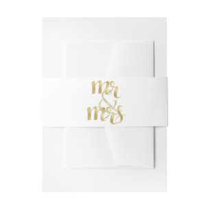 Gold foil invitation bands invitation belly band
