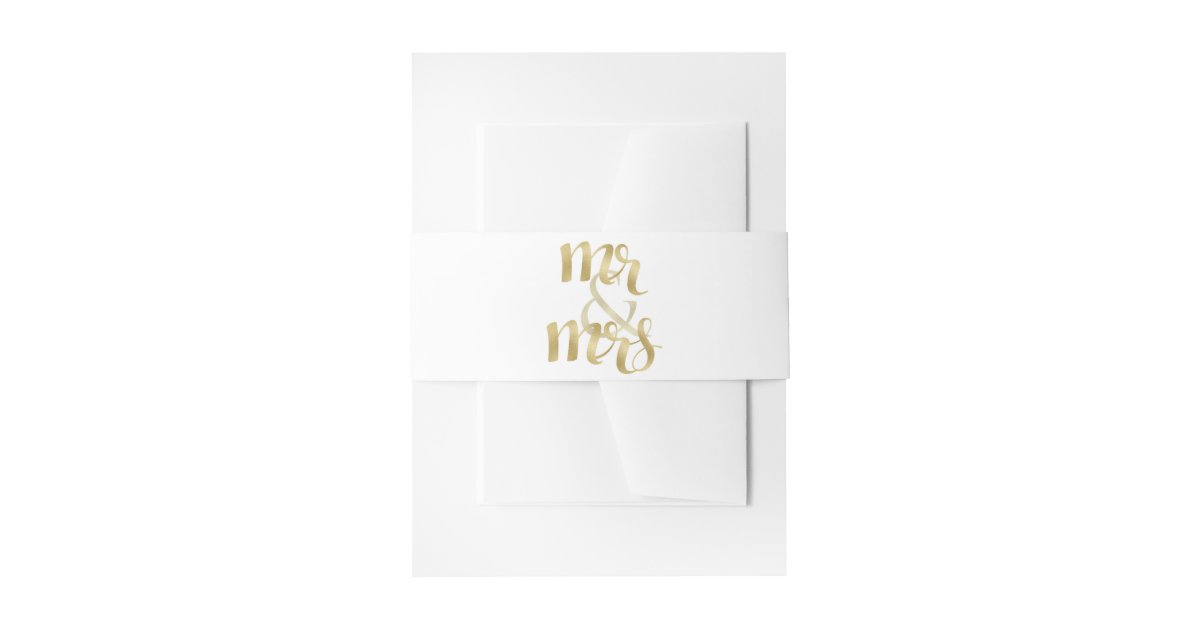 Gold foil invitation bands invitation belly band Zazzle