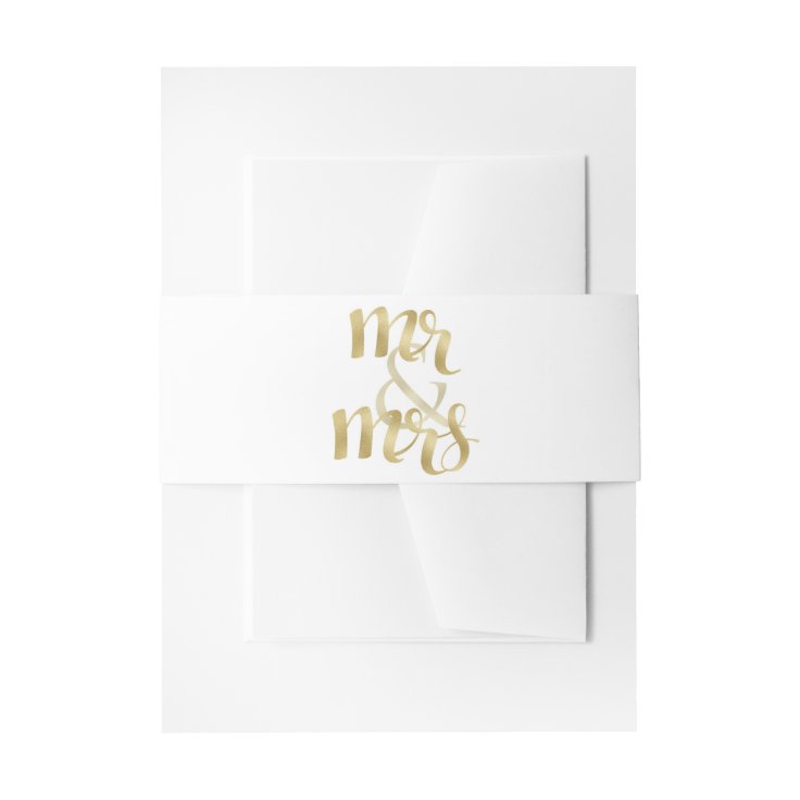 Gold foil invitation bands invitation belly band Zazzle