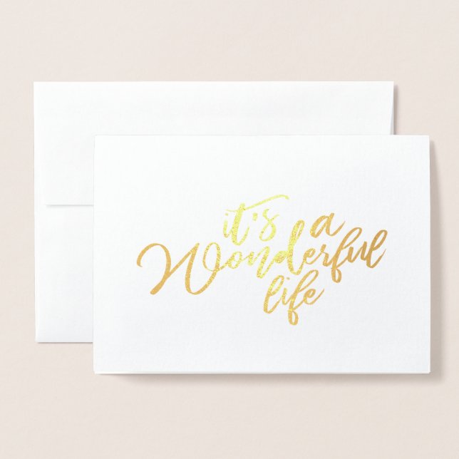 Gold Foil It’s A Wonderful Life Christmas Card (Front With Envelope)