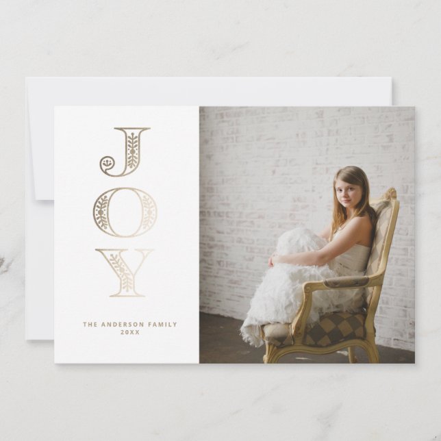 Gold Foil JOY Christmas Card (Front)