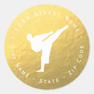 Gold Foil Kickboxing - Martial Arts Address Label
