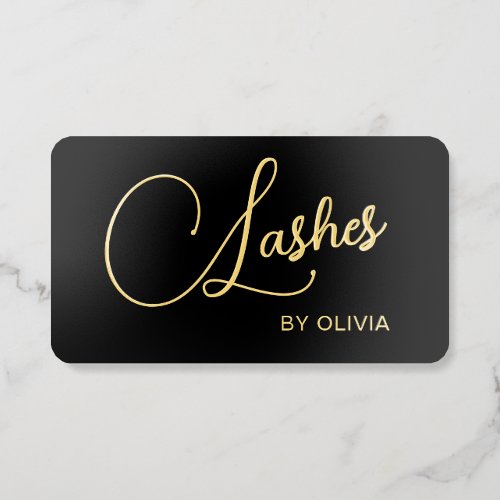 Gold Foil Lash Stylist Luxury Business Card