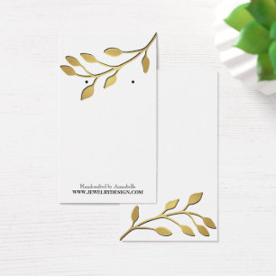 Gold Foil Leaf Earring Jewelry Display Custom