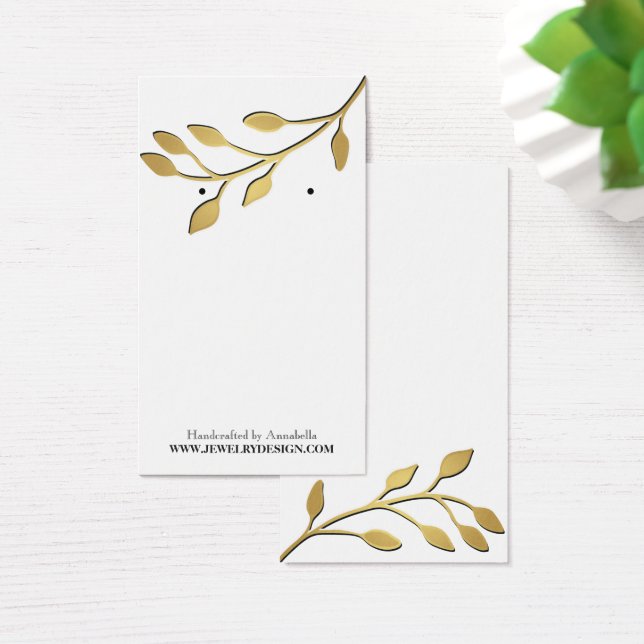 Gold Foil Leaf Earring Jewelry Display Custom (Desk)