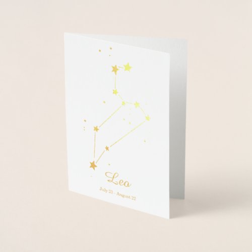 Gold Foil LEO Zodiac Sign Constellation Foil Card