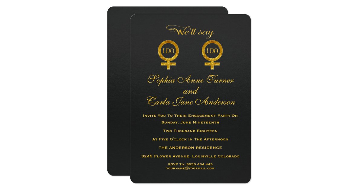 Lesbian Engagement Party Invitations 7