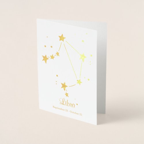 Gold Foil LIBRA Zodiac Sign Constellation Foil Card