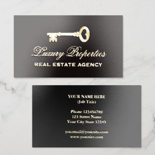 Gold foil logo luxury real estate property agency business cards