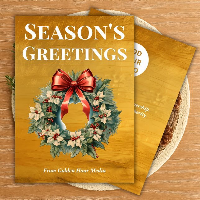 Gold Foil Look Holiday Card for Businesses (Creator Uploaded)