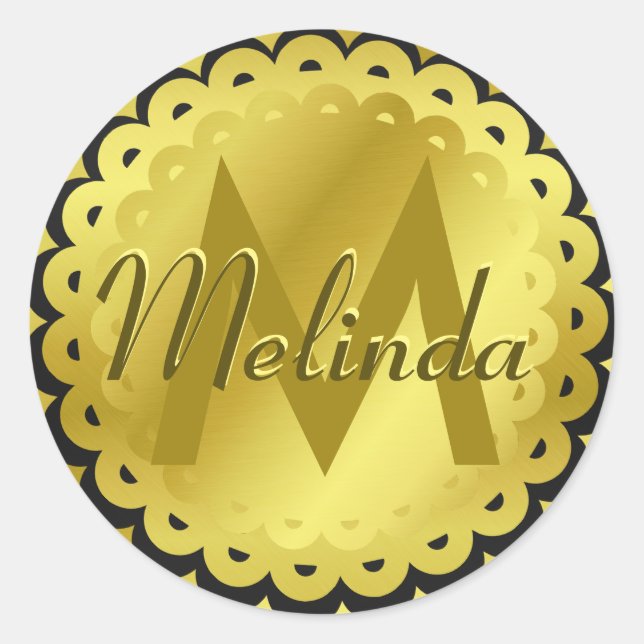 Gold Foil Look Monogram Seal (Front)