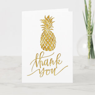 gold foil look thank you script pineapple