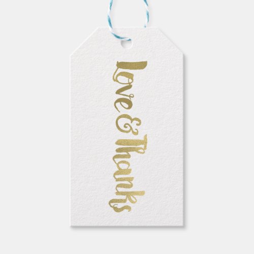 Gold Foil Love  Thanks Fat Thick Script Thank You Gift Tags