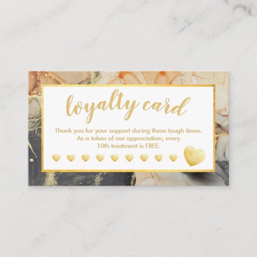 Gold Foil Loyalty Card Orange Grey Black